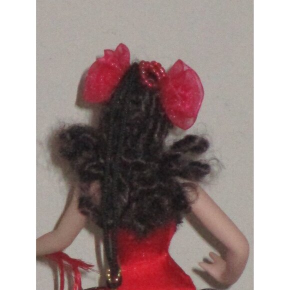 Popular Creations Sophia Red Black Dress Tassel Doll Porcelain Good Pre Owned - Picture 7 of 7